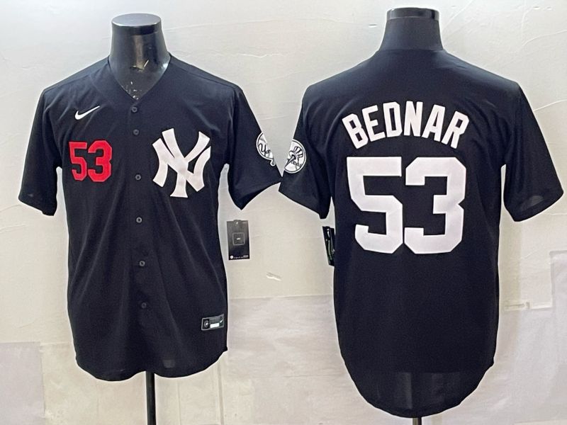 Men New York Yankees #53 Bednar Black Game Nike MLB 2025 Jersey 04